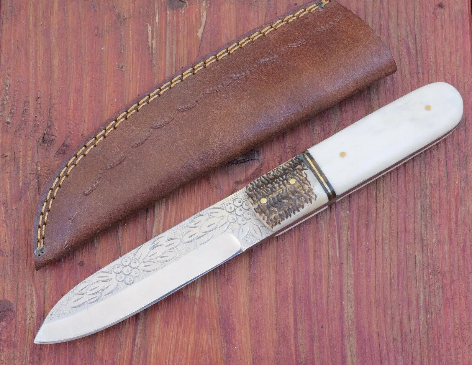 Tattva Tactical 9” Puukko Knife Leuku Carbon Steel Hand Forged Engraved Blade Sheath Belt Loop