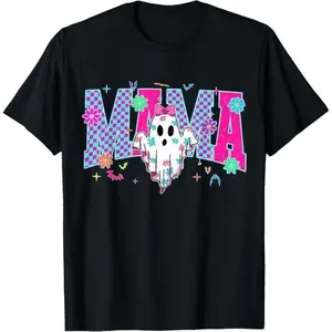 Spooky Mama Halloween Cute Ghost Coquette Bow Trick Or Treat T-Shirt Tops Womenswear
