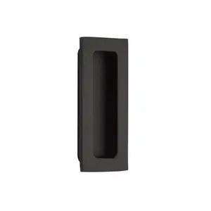 212 MAIN 4 in. Modern Rectangular Flush Pull, Flat Black, Solid Brass Door Hardware