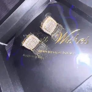 2026 TREND ALERT】Hip Hop Oversized 12mm Full Pavé Stud Earrings | Micro Pave AAA Zircon | Luxury Geometric Square | Unisex Jewelry for Men & Women