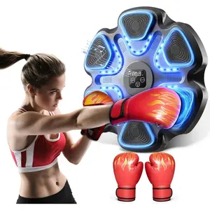 Music Boxing Machine, Boxing Machine Wall Mounted Music with Gloves, Electronic Boxing Target for Adults, Smart Boxing Training Equipment, Boxing Machine for Home and Gym