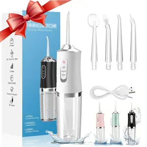 Rechargeable Water Flosser, Portable Oral Irrigator with 4 Jet Tips, Waterproof Teeth Cleaner, 3 Modes Teeth Cleaning Tool for Home & Travel, Water Dental Flosser, Gentle Oral Care Product, Cordless Water Flossers, Interdental Flosser, Water Flosser Combo