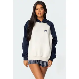 Raglan Bow Oversized Hoodie
