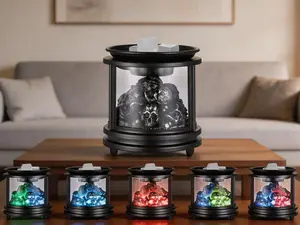 Halloween skull wax warmer, 4-in-1 electric melter for wax cubes and essential oils. Spooky ghost design, ideal for festive decor and gifting.