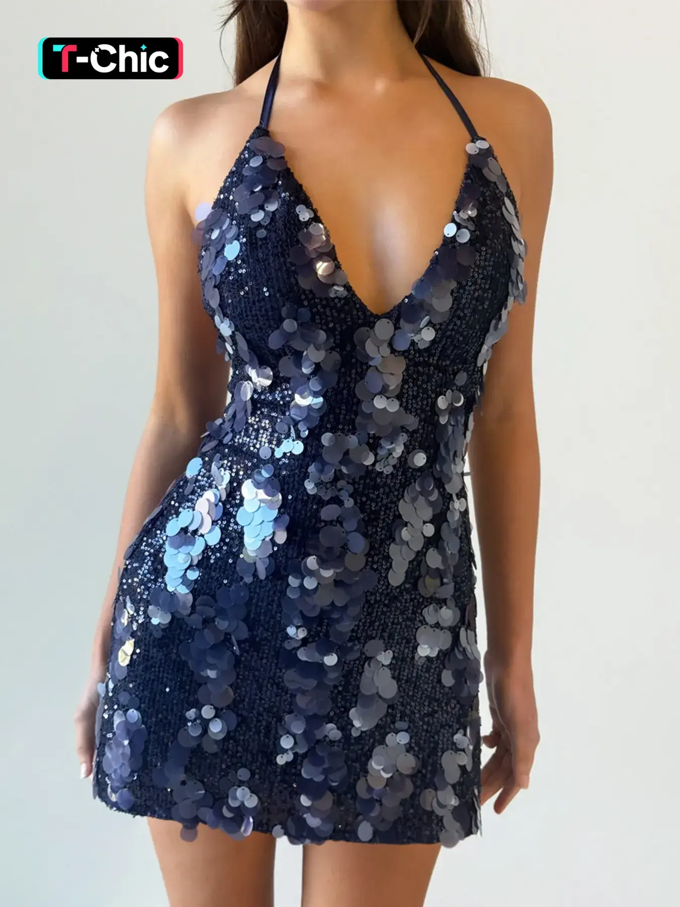 Occasion Sequin Solid Halter Neck Backless Sexy Formal Dress Women Bodycon Night Out Mini Club Wear Party Dress - TikTok Shop Occasion Sequin Solid Halter Neck Backless Sexy Formal Dress Women Bodycon Night Out Mini Club Wear Party Dress - TikTok Shop