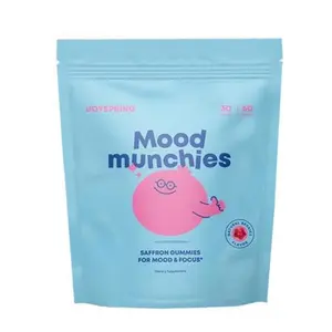 JoySpring Saffron Gummies Plant-Based Formula for Daily Wellness Mood Munchies with Saffron & Passion Flower for Emotional Support Sugar-Free Gluten-Free Made in USA