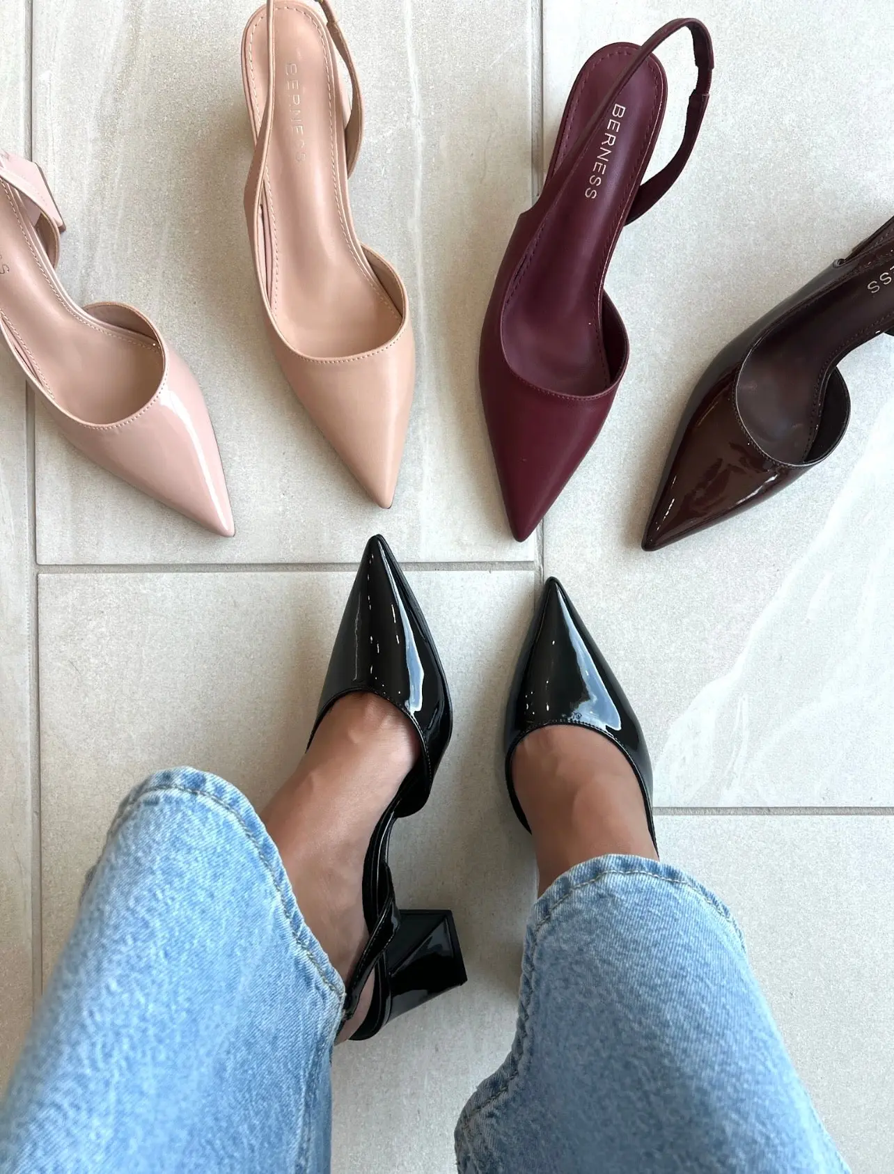 Celestine Pointed Closed Toe Mule Heel