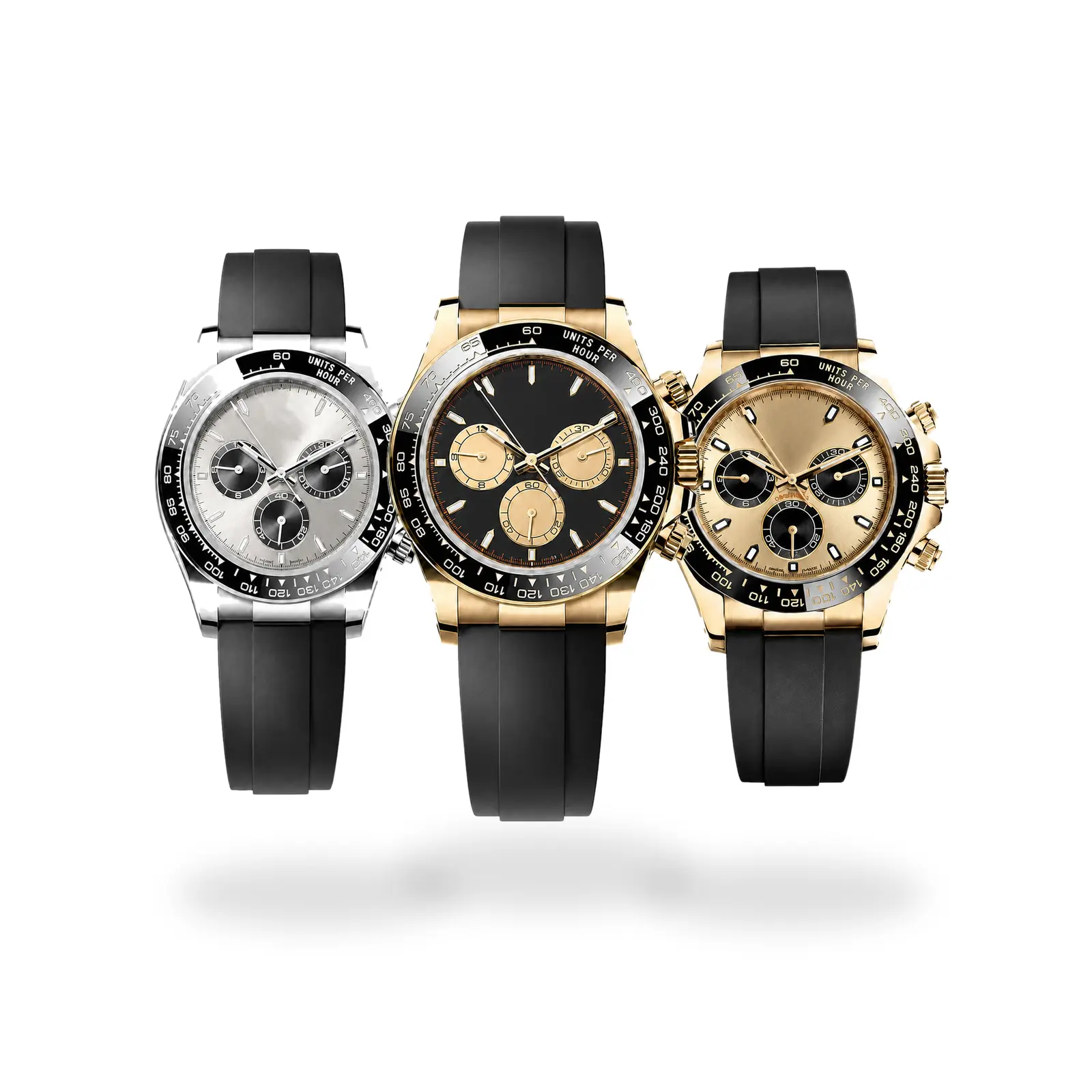 Men's Sport-Style Wrist Watch with Multiple Dials, Black Strap, Tachymeter Bezel - Timekeeping Accessory for Daily Wear, Ideal Gift (Bag Charm Accessory for Luggage & Bags)