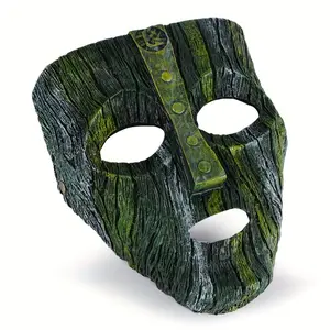 Resin Crafted Classic Movie-Inspired Green Tree Bark Mask - Home Decor Accent Piece Halloween Klt-208