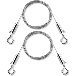 Adjustable Picture  Wire, Upgrade Mirror Frame  Kit, 6.6FT Heavy Duty Stainless Steel Wire Rope, Supports Up to 100lbs (, 2 count-6.6FT)