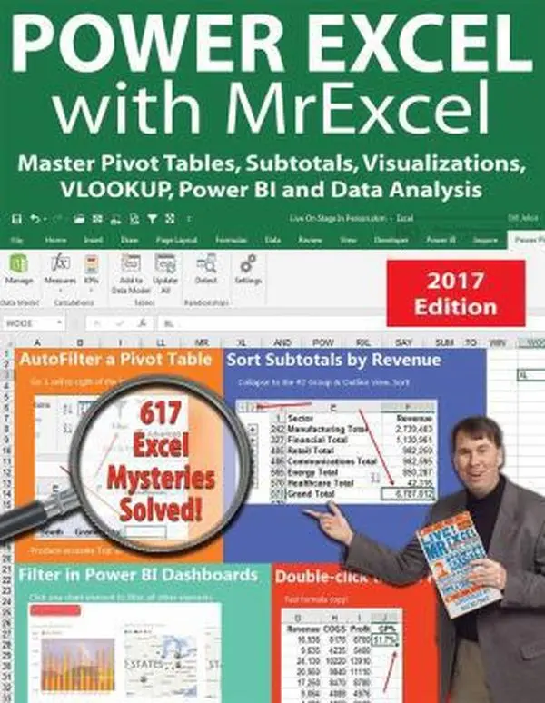 USED Book - Power Excel with Mrexcel - 2017 Edition: Master Pivot Tables, Subtotals, Visualizations, Vlookup, Power Bi and Data Analysis by Jelen, Bill (Paperback) - english