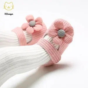 Summer Newborn Baby Girl Shoes,Soft Bottom Flowers Cotton Non-Slip Toddler Crib Footwear