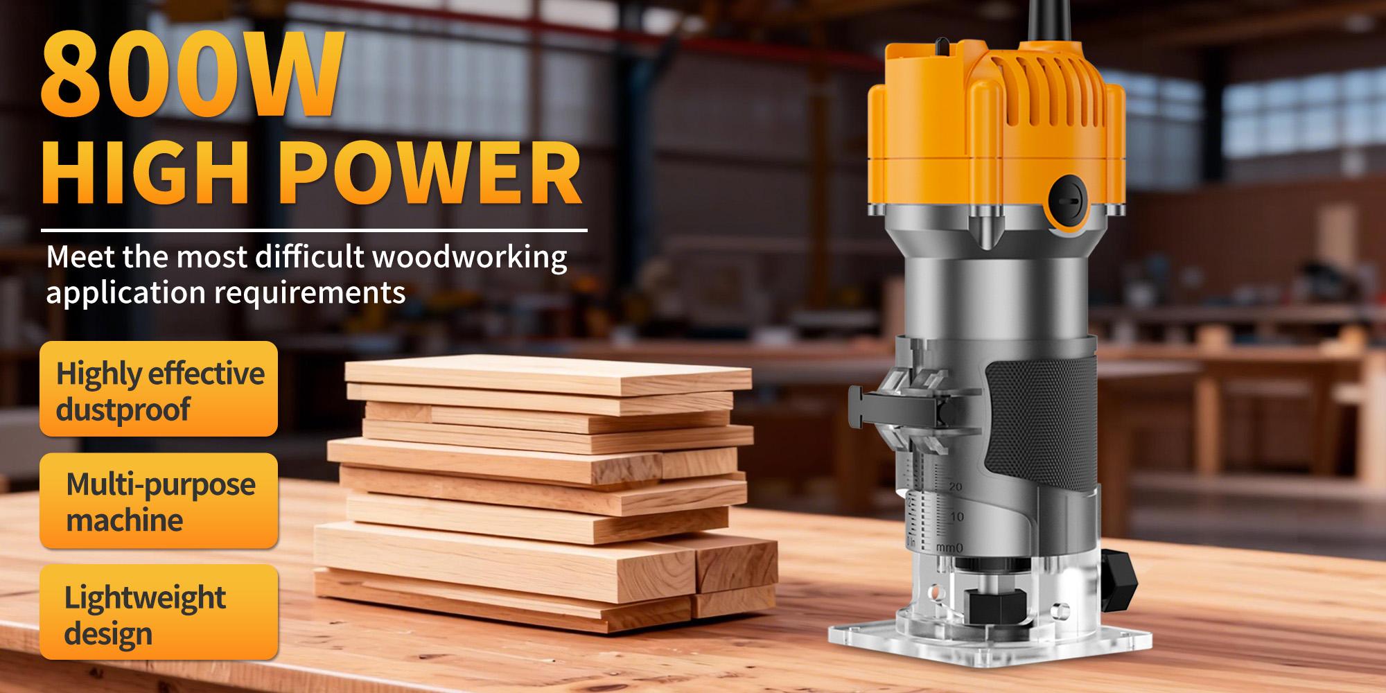 HANWISE upgraded edge trimming machine wired router, compact woodworking edge trimming router tool wired, woodworking router, suitable for woodworking slot milling and edge trimming, router power tool, gift for recipient