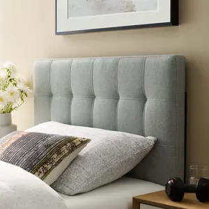 Modway Lily Twin Upholstered Fabric Headboard in Gray