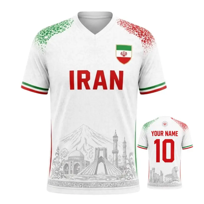 Iran Soccer "Custom Name" Vintage Jersey T-Shirt, Iran National Team Retro Soccer Fan Shirt, Middle Eastern Football Streetwear Jersey, Personalized Name Number Soccer Shirt, WC 2026 Iran Supporter Tee, Unisex Iran Football Apparel, WC 2026 Tee