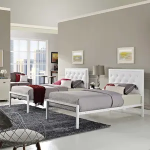 Modway Mia Twin Vinyl Bed in White White