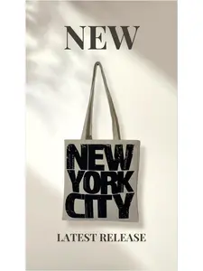 New York City Tote Bag - NewYork Style with "NEW YORK CITY" Text, Ideal for Shopping, Gym, Beach, and Events