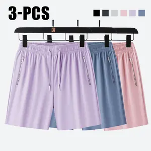 3-pack women’s solid-color basic casual home shorts—soft and comfortable, trendy colors, basic style, casual design, with pockets and a drawstring waist; can be worn as loungewear/sleepwear for summer; suitable as a gift for women.Summervibes