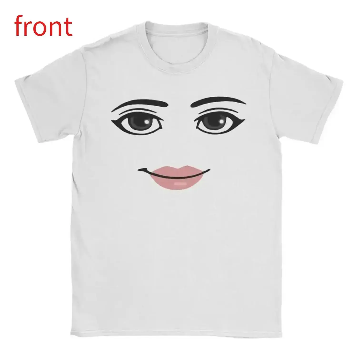 Stylish Round Neck Short Sleeve T Shirt for Summer Unique Harajuku Streetwear Robot Roblox Woman Face Gaming Themed Aesthetic ApparelCHEN JX Shop