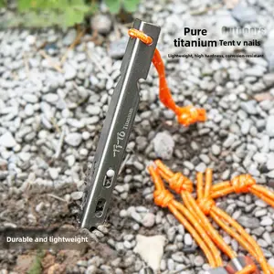 Titanium V - Shaped Tent Pegs High Strength Outdoor Camping Stakes for Beach Sand Snow Ground Anchors