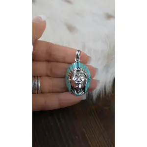 LARGE HEAD DRESS PENDANT Handmade Necklace