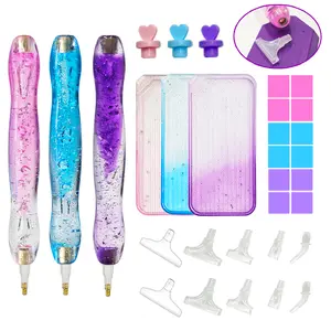14/23/27/29PCS Diamond Painting Tool Kit, Dazzling Gradient Funnel Diamond Sorting Tray Set, Cool Thickened Threaded Installation Diamond Painting Brush Set, Artificial Diamond Bending Pen Tip Set, Artificial Diamond Storage Supplies, Diamond Painting Too