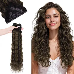 GOO GOO Hair Extensions Elf Curl Clip in Human Hair Extensions, 7pcs/9pcs 18-24inch curly hair，Elf Curl Clip in Human Hair Double Weft Natural Curl Hair Full Head for Women