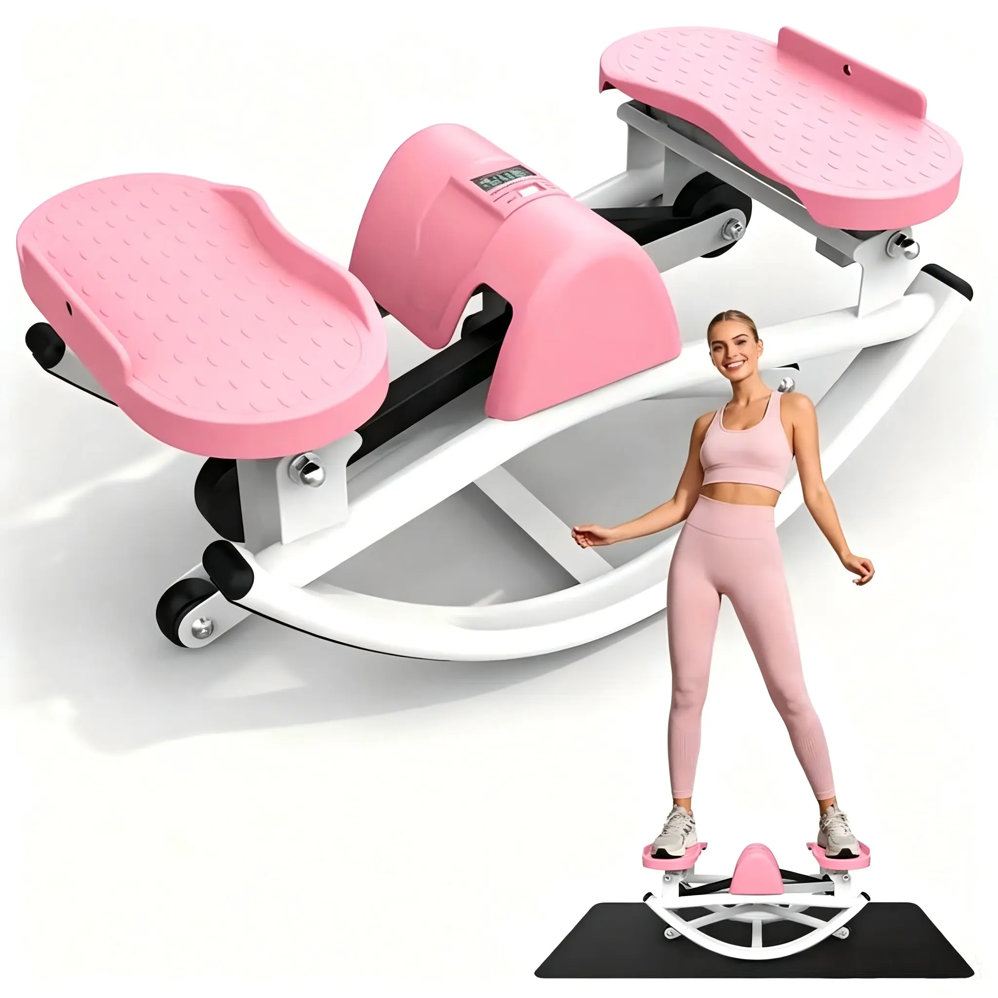 LCD Digital Counter Portable Rocking Balance Board - Compact Under-Desk Ft Stepper  for Indoor Office Home Exercise foldable treadmills Abdominal Wheel Rebound Auto ab twister machine stair back extension