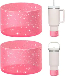 2 Pack Bling  Boot Compatible with  Quencher Adventure 40oz &  IceFlow 20oz 30oz, Reduces  Protective  Water Bottle Bottom Cover Sleeve