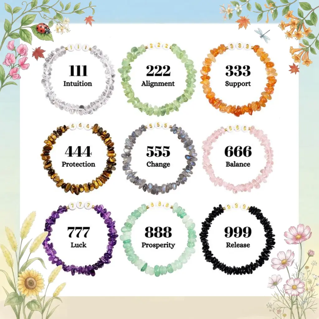 $6.99! Angel Number Healing Crystal Bracelet | Chip Beaded Jewelry for Spiritual Seekers and Gift-Givers