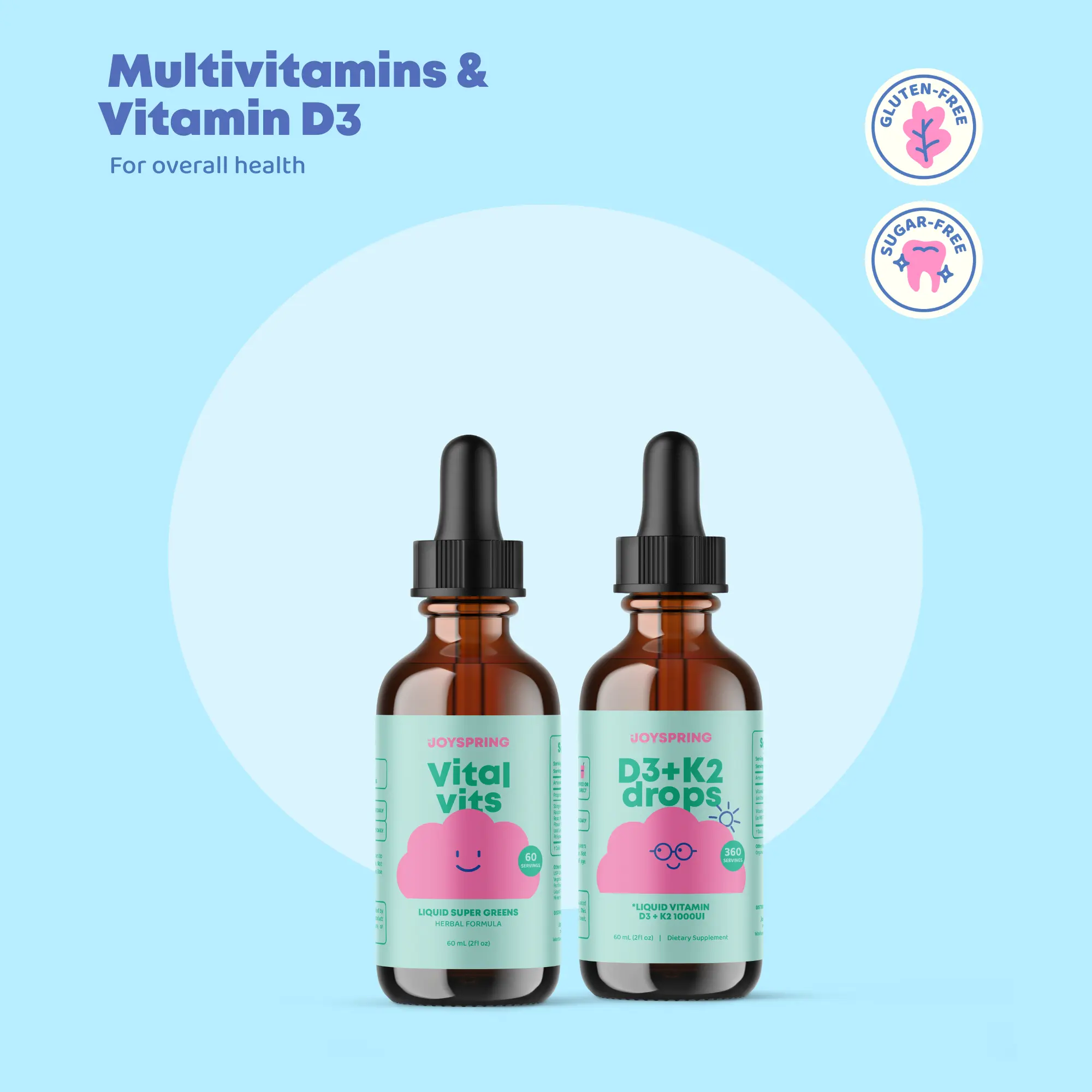 JoySpring Immune & Daily Vitality Bundle | Multivitamin + Vitamin D3 JoySpring Immune & Daily Vitality Bundle | Multivitamin + Vitamin D3