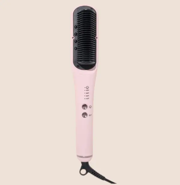L'ANGE HAIR SteamSmooth Steam Comb, Coconut Oil-Infused Straightener Brush with Negative Ion Frizz Control, 4 Heat Settings for Smoothing Wavy & Curly Hair, Haircare, Beauty Products