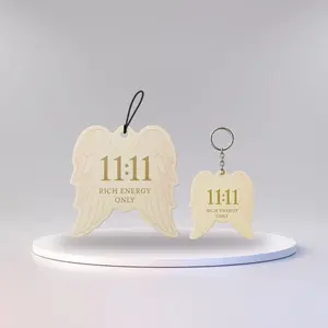 Inspirational Luxury Car Air Freshener & Keychain Bundle –  “Essentials by Mery” Collection for Motivation & Positive Energy (11:11 – Ocean Breeze)