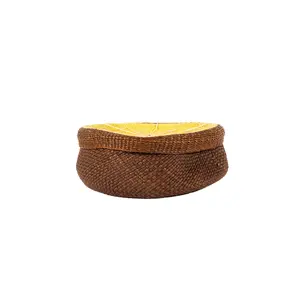 Iraca Handwoven Bread & Tortilla Basket with Lid - Artisan Colombian Collection