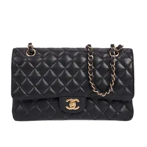 Pre-owned CHANEL Calfskin Shoulder Bags Classic Flap Black 19713373 hz