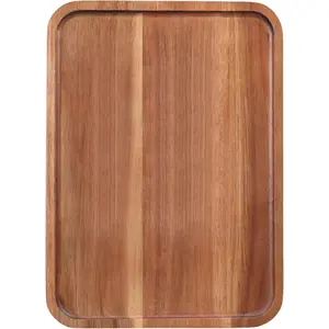 Large Acacia Wood Serving Platters Wooden Charcuterie Boards Rectangle Trays for Party Cheese Snack Appetizer Dessert Home Kitchen Dinner Decor