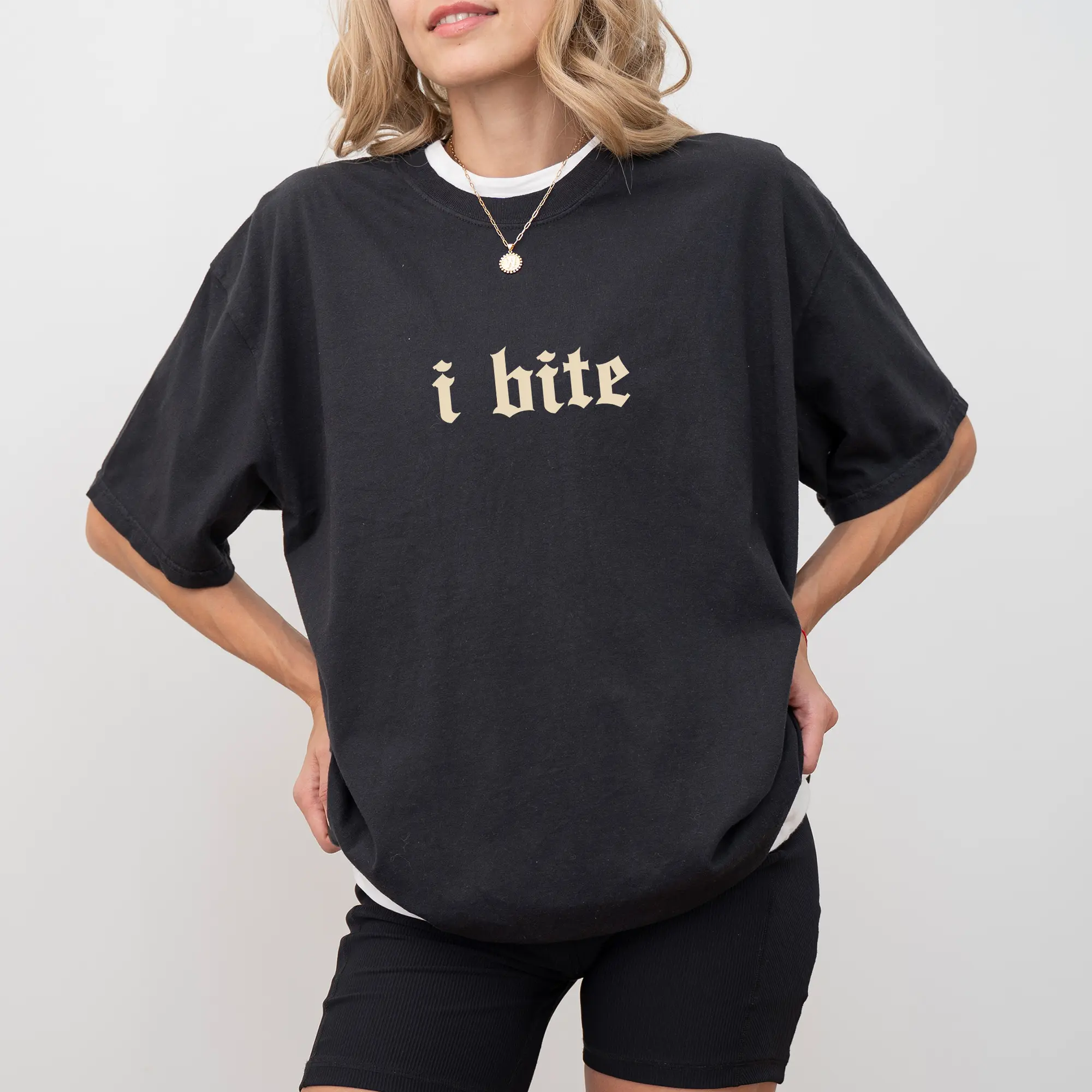 MAPTEES Gothic I Bite Comfort Colors Shirt, Funny Girls Graphic Tee, Sarcastic Women T-shirt, Meme Outfits, Humor Clothing, Funny Gift For Her