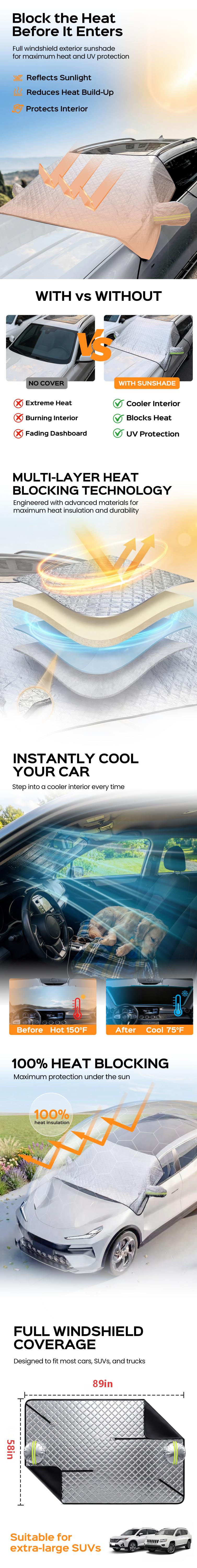 Car sunshade, car front windshield sunshade