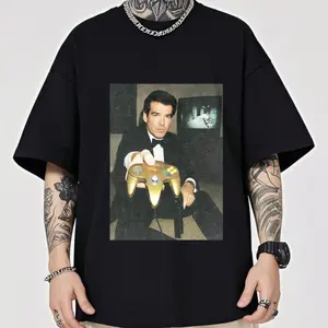 RETRO GAME Printed Design Unisex Vintage Crew Neck Regular Fit Cotton Fabric Casual Comfort Breathable Short Sleeve Funny T-shirts Fashion Men&Women's Top for Daily Wear