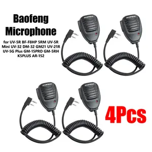 BAOFENG 4Pcs Microphone Walkie Talkie Mic Accessories Ham Radio Speaker, 4 Pack Mic for Baofeng UV-5R Mini BF-F8HP Pro 5RM UV-32 DM-32 GM21 UV-5G Plus GM-15PRO GM-5RH K5PLUS AR-152