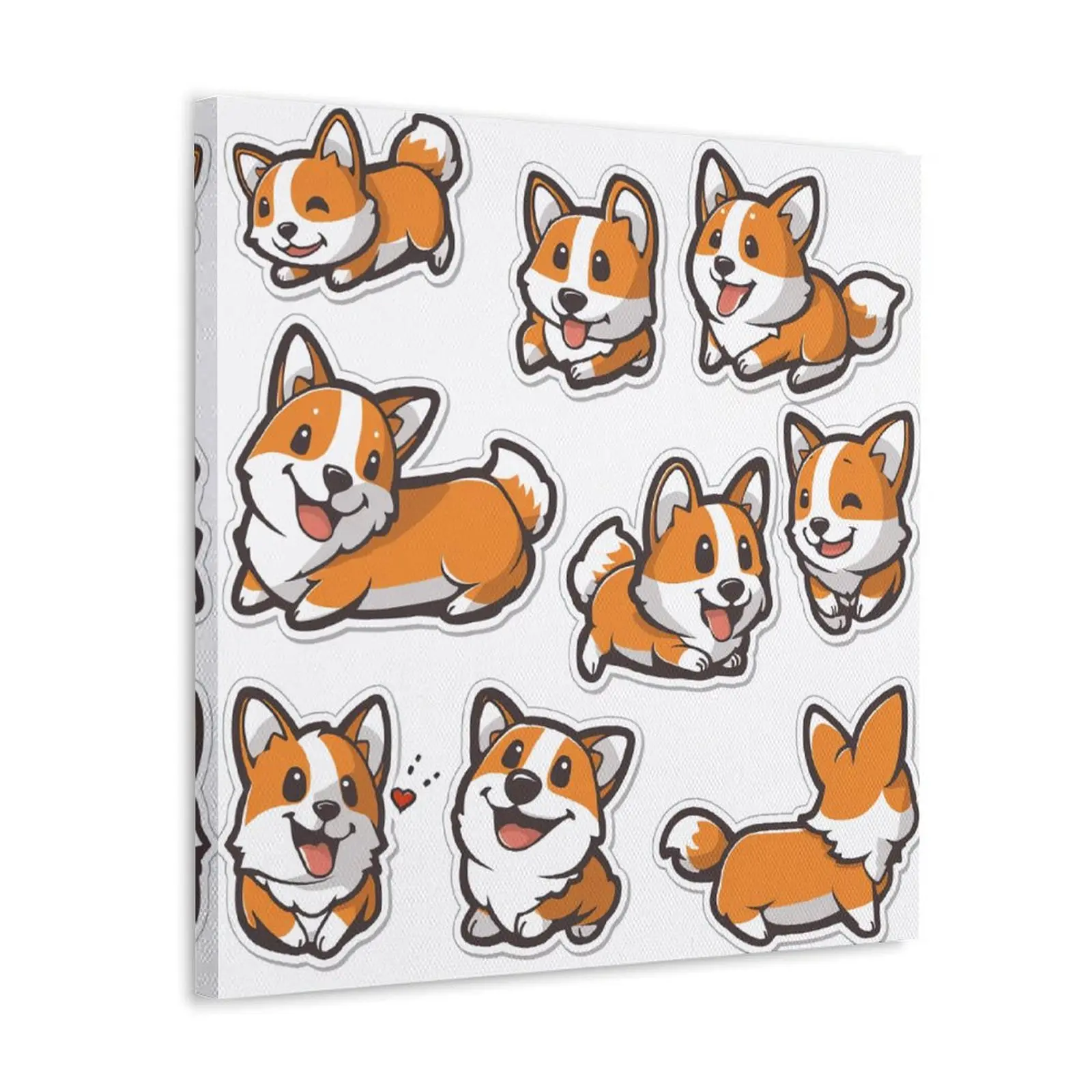 Cute Dog Posters Wall Art Prints Hippie Cartoon Corgi Pet Animals Canvas Posters For Home Wall Art Family Bedroom Office Decor Aesthetic Festival Gift