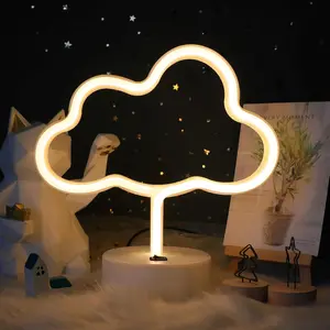 Cute Cloud Neon Light LED Cloud Shaped Decor Night Lights Marquee Neon Sign Table Decor for Christmas Party Birthday  Room Living Room Wedding
