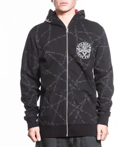Affliction Men's Zip Up Hoodie Iron Briar