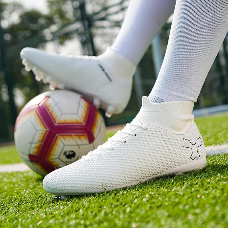 Men's Soccer Cleats Football For Mens Big High-top Spikes Shoes Professional Turf Indoor Outdoor Sneaker