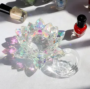 MULTICOLOR GLASS LOTUS FLOWER DAPPEN DISH