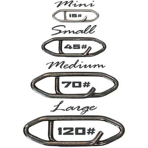 Topwater Co Fishing Speed Clips - Sport Fishing Accessory, Functional Metal Clip with Simple Shape, Universal Fit, 4 Sizes for Faster Setup, 10 Pack, 25 Packs Option, for Freshwater or Saltwater All Fish Species