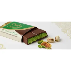 Ulker Dubai Chocolate Bar Pistachio 93gr (3.28 Fl Oz) | Luxury Rich Chocolate, Individually Wrapped Fresh, Premium Pistachio Cream Katafi Filling | Dubai Candy - The Famous Flavor (1/2/3/6 Pack)