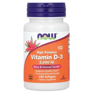 NOW Foods Vitamin D-3, High Potency, 2,000 IU, 240 Softgels