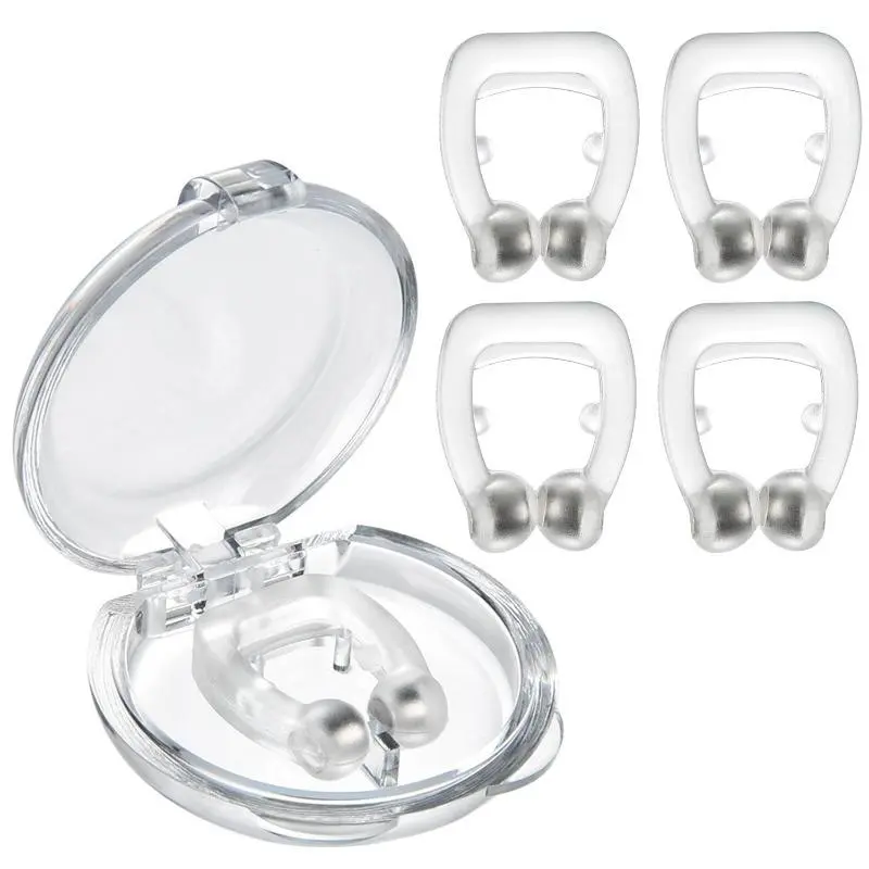 4pcs Magnetic Nose Clip Anti Snoring Device - Reusable & Wireless Sleeping Aid with Magnetic Closure, Comfortable Non-Invasive Design for Men & Women, Battery-Free Operation, Travel-Friendly Anti-Snoring Solution for Better Sleep, Ideal for CPAP Users