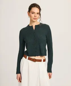 Lightweight Cashmere Cropped Cardigan